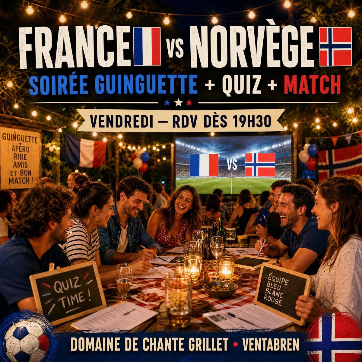Match du Mondial de football au Domaine de Chante Grillet le 26/06/2026