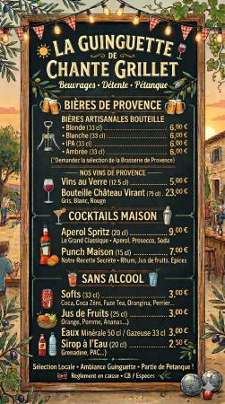 Carte des Boissons